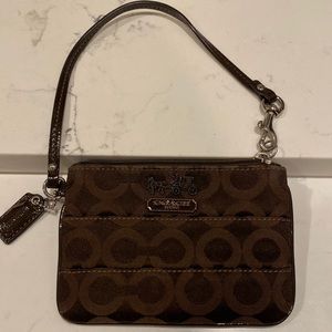 COACH Brown Wristlet EUC